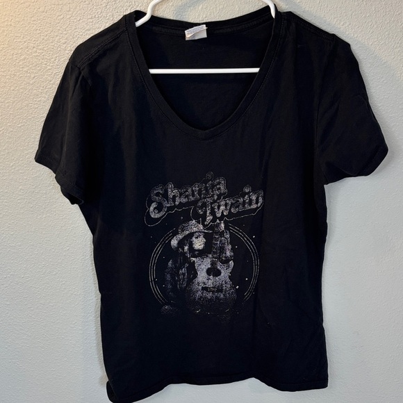 Port and Company Tops - Black Shania Twain Graphic Tee -65. SKU